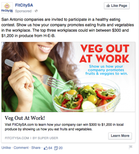 Facebook Ads Consideration example