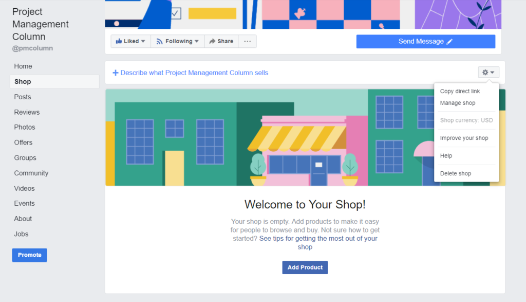 how to delete a Facebook store
