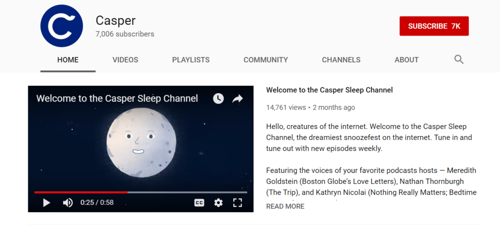 Casper Sleep Channel